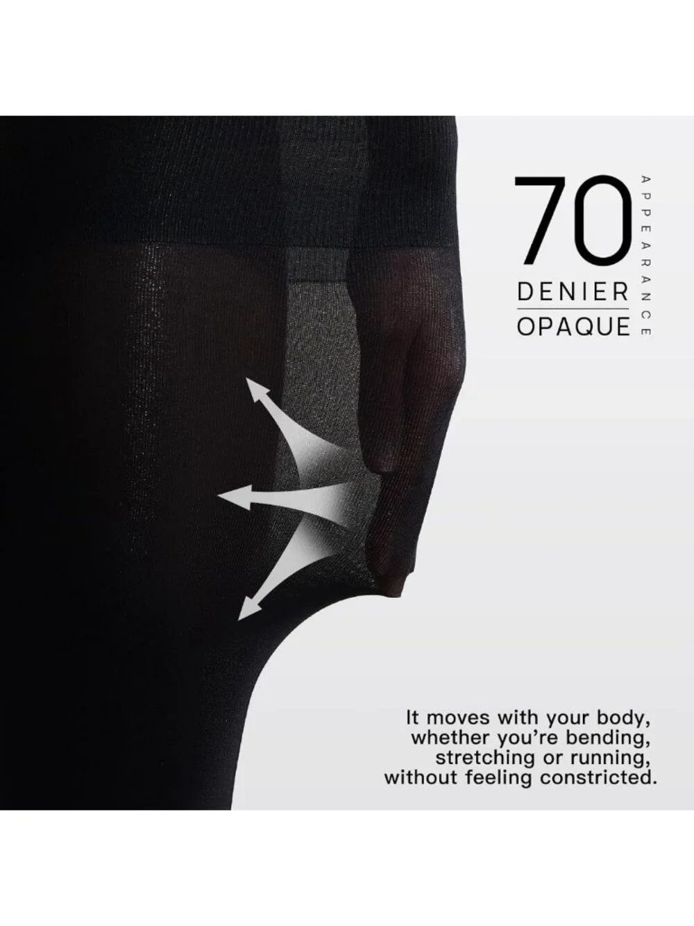 Opaque Control Top Tights - 2-6 Pairs Comfort Stretch 70 Denier Pantyhose